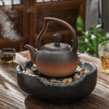 岳恒老岩泥静音复古烧水炉台式茶艺炉