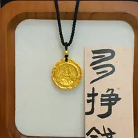 合金吊坠 栾刻黄财神锤纹包面男女精工实心双面雕刻精美