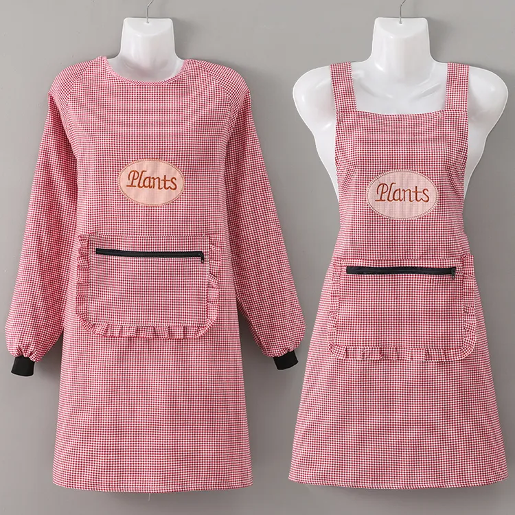 爱米洁长袖围裙罩衣洋气防水成人女家用厨房做饭防污时尚夏季透气