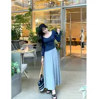 MengFairy清清【悠闲出街】灰色A字大裙摆高腰显瘦半身裙 雅丹3903