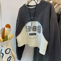女童春季2025新款假两件长袖中大童百搭卫衣小女孩洋气字母上衣潮