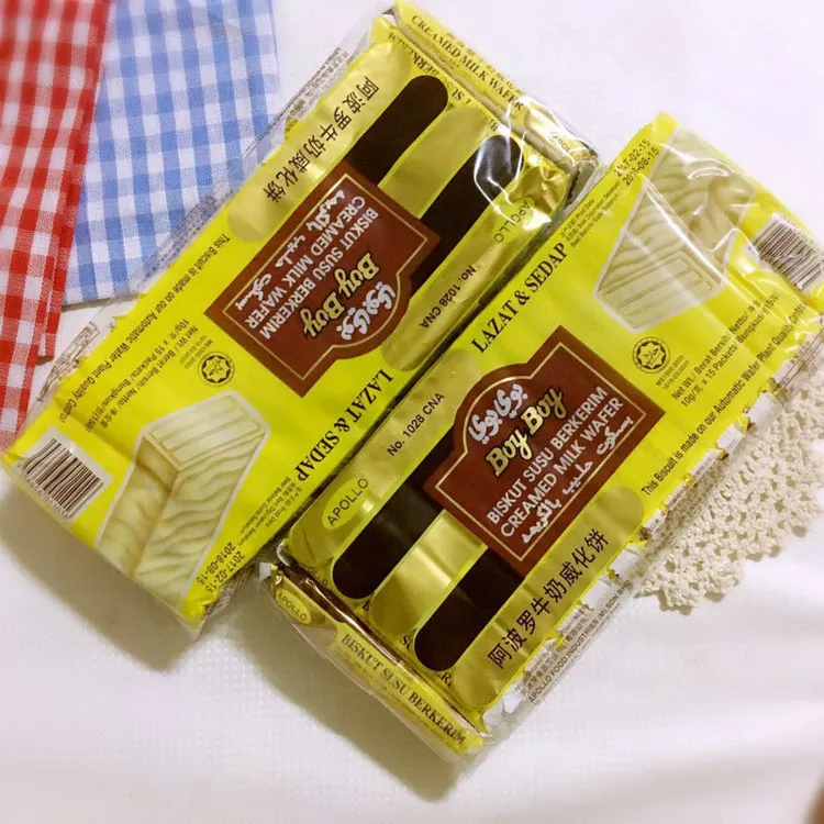 APOLLO马来西亚进口食品阿波罗牛奶威化饼干经典零食酥脆可口年货