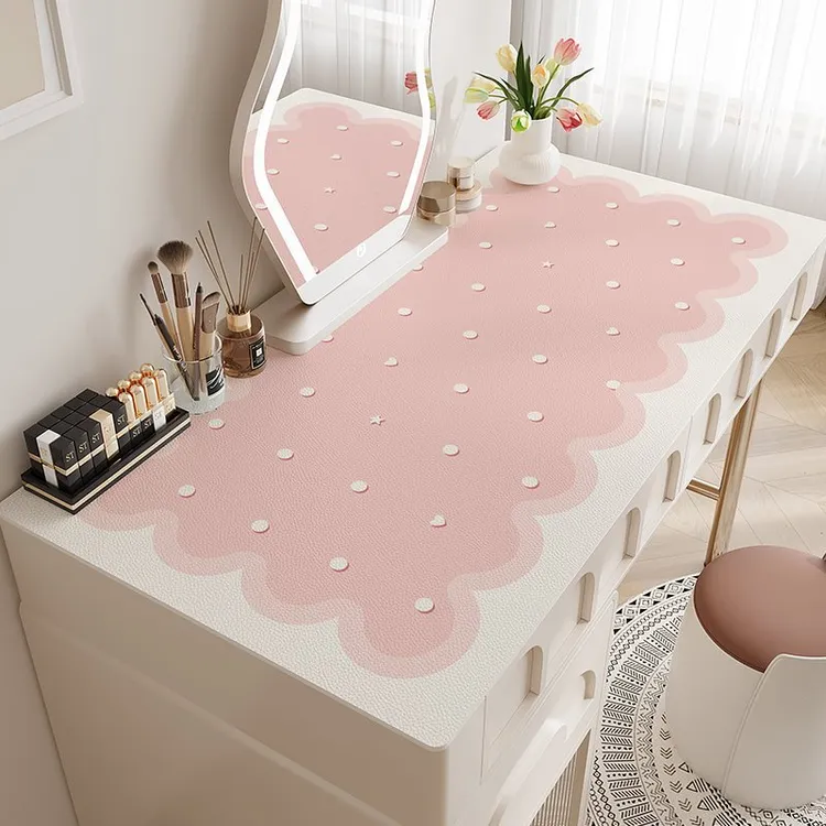 梳妆台桌垫防水免洗卧室美甲化妆桌面保护垫子轻奢高级感茶几桌布