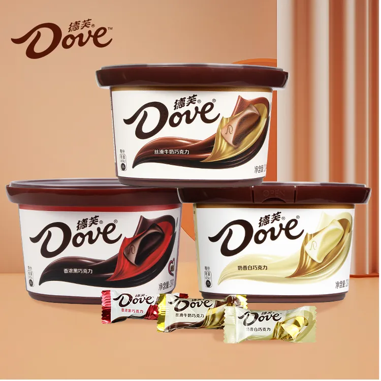 【德芙6g*约39条碗装】234g碗装牛奶巧克力香浓黑巧奶香白巧双十一