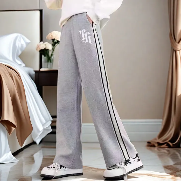 新款女童春秋运动香蕉裤高腰垂感遮肉显瘦休闲卫裤直筒阔腿裤