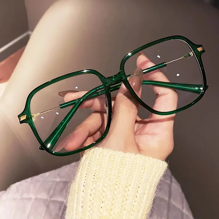 英国Coop Koop 绿色大框眼镜女素颜装饰无度数平光镜防蓝光眼镜男