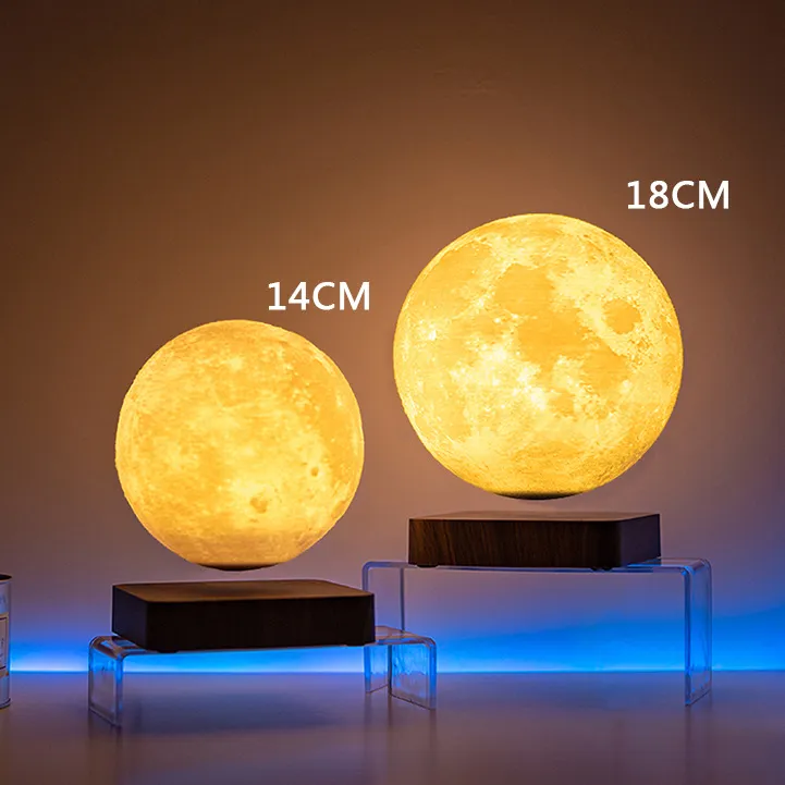 创意优质磁悬浮月球灯浪漫灯光悬浮3D月亮灯家居磁悬浮卧室摆件