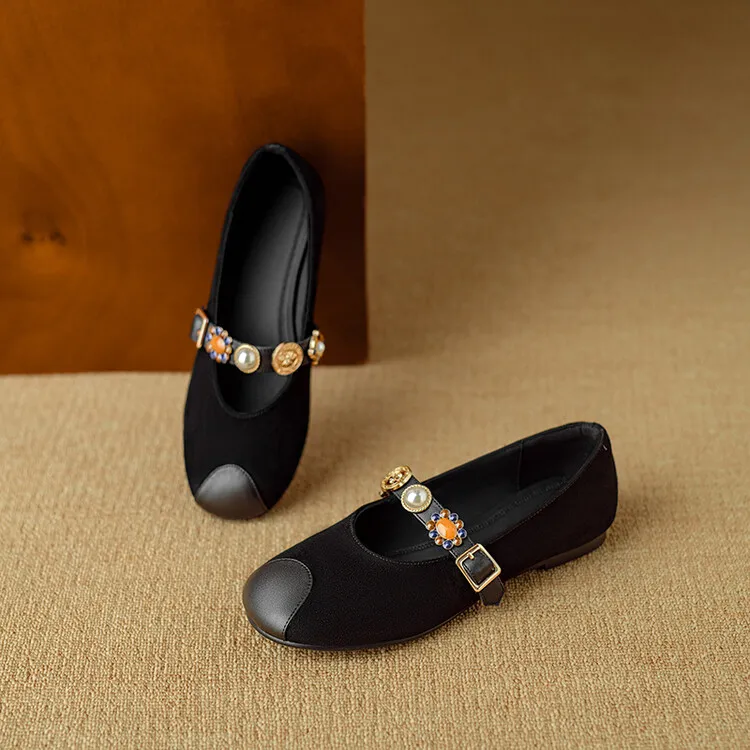 超级大爆款 气质圆头百搭粗跟全羊皮单鞋NJMK1133