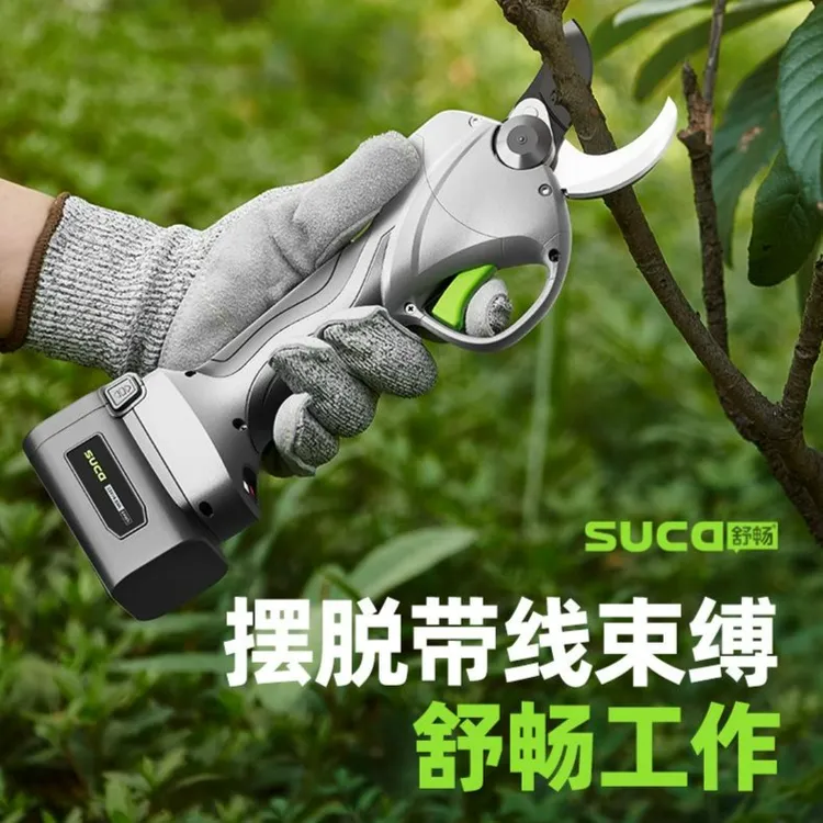 电动修枝剪果树充电式园林修剪工具便携锂电剪刀大山红石（送刀片）