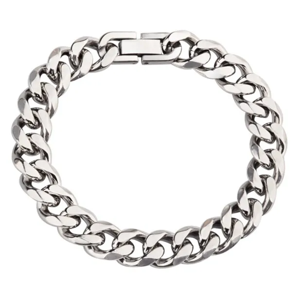 金倩 钛钢手链 粗款六磨面古巴手链钛钢潮流嘻哈街头情侣男女链条