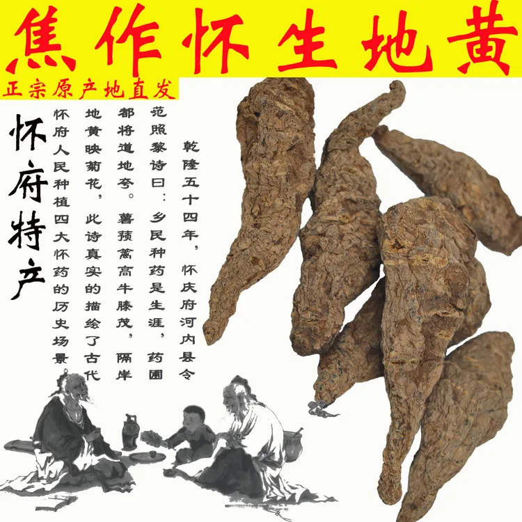 吉劭居生地黄500克包邮生地20个中药材熟地河南焦作种植怀干地黄