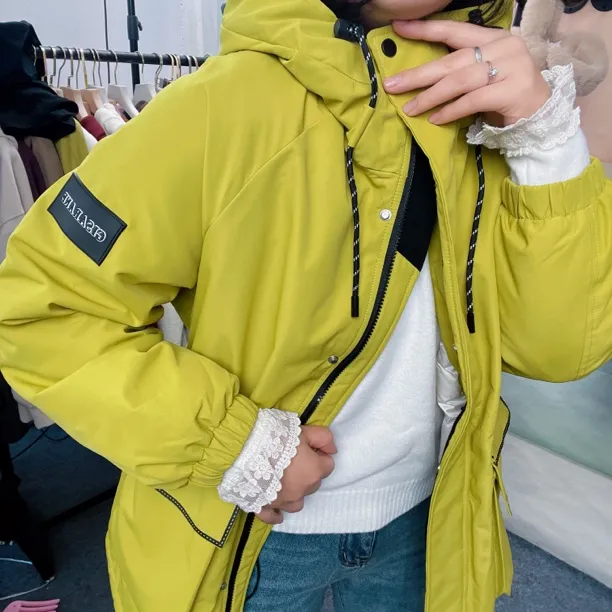 2024冬季新款羽绒服派克服冲锋衣抽绳收腰超保暖超显瘦