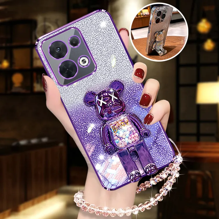 OPPOreno9女款手机壳精孔镜头PHM110便携支架卡通ren0 九透明外套