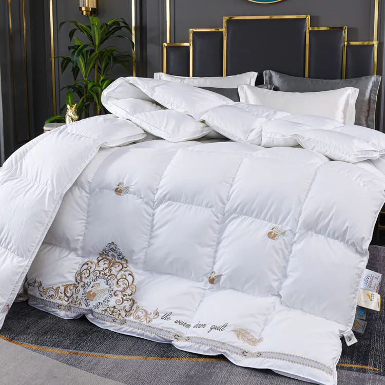 【私人订制】全棉柔赛丝加厚鹅绒被高档双人被子被芯羽绒被冬被