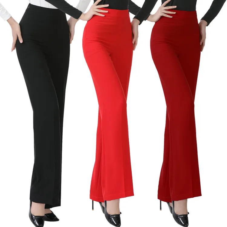 【小杨夫妻专属】拉丁舞裤女国标直筒高腰练功裤交谊舞蹈裤摩登舞裤