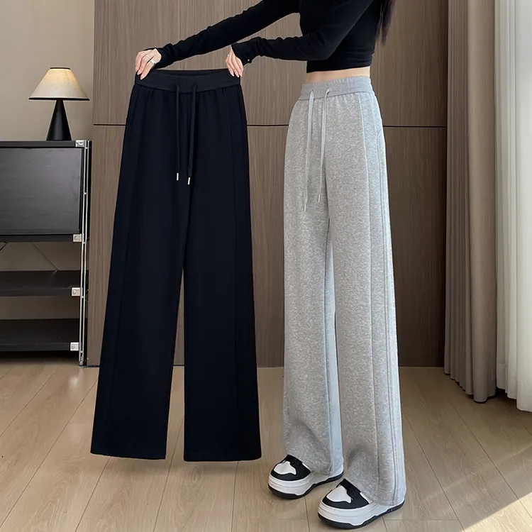 145-155小个子女裤秋冬窄版阔腿2025新款高腰宽松卫裤休闲运动裤