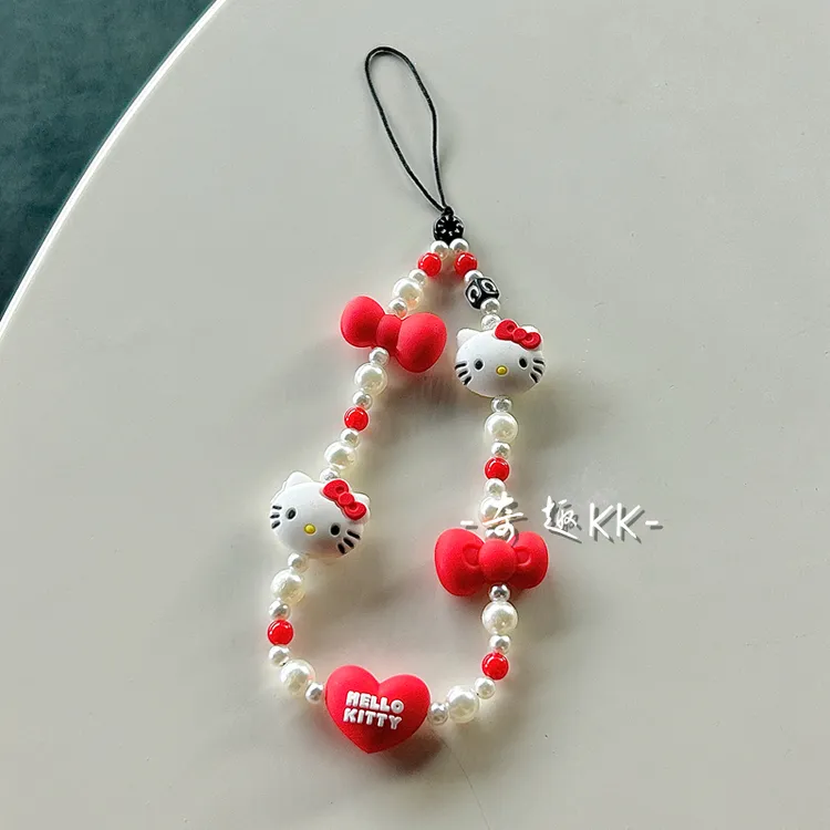 三丽鸥hellokitty联名平替款串珠手机链ccd装饰背包挂绳少女心