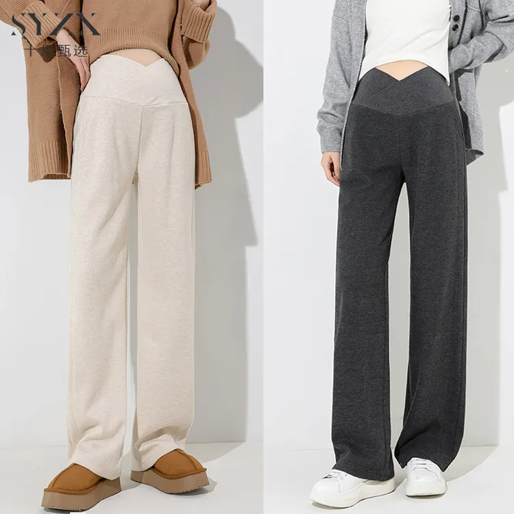 醋酸软羊毛丨孕妇裤2025秋冬时尚外穿绵羊毛窄版阔腿孕妇裤秋冬款