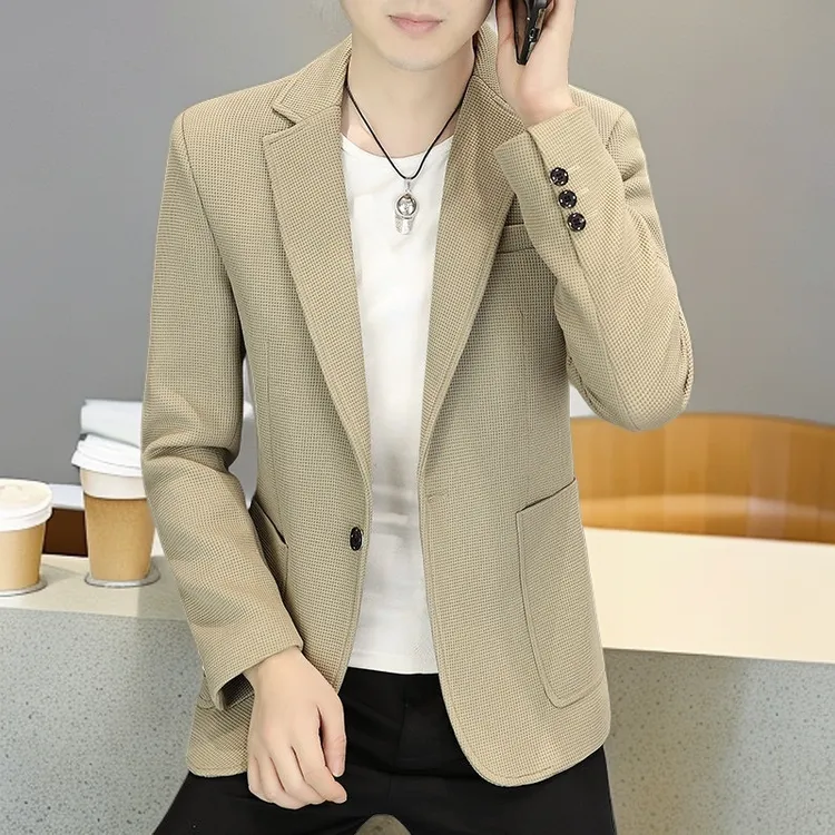 高品质新款春秋帅气商务休闲西装韩版潮流修身男士小西服外套