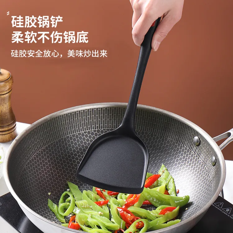 喜之助】硅胶锅铲加长 不粘锅专用铲 家用炒菜铲子不伤锅防烫厨具