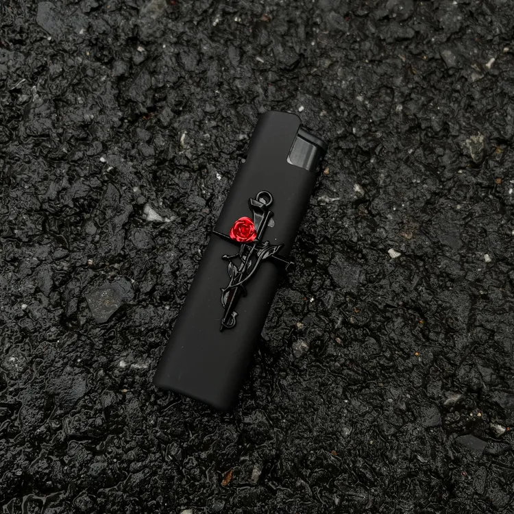 【一间】末日玫瑰原创手作打火机防风粉色火焰可替换内胆礼物