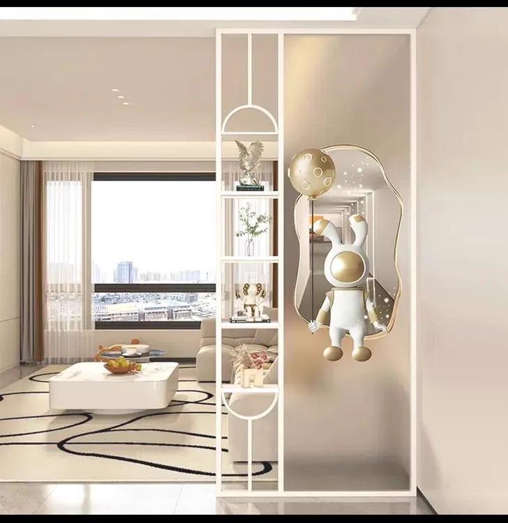 定做现代风格太空主题宇航员艺术画室内装饰隔断屏风定制