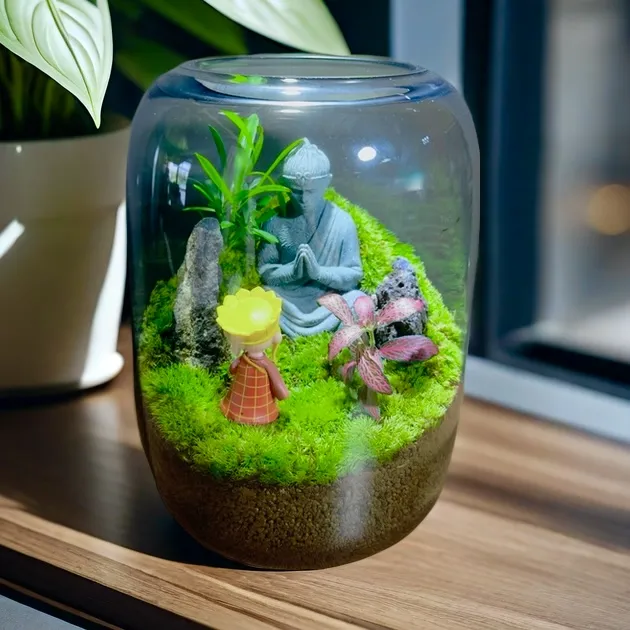 大圣归来|微景观苔藓绿植盆景桌面办公室摆件卧室盆栽创意礼物