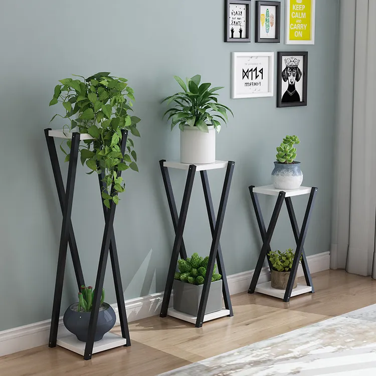 花架置物花架子室内阳台落地客厅铁艺花盆多肉绿萝多层单层花盆架