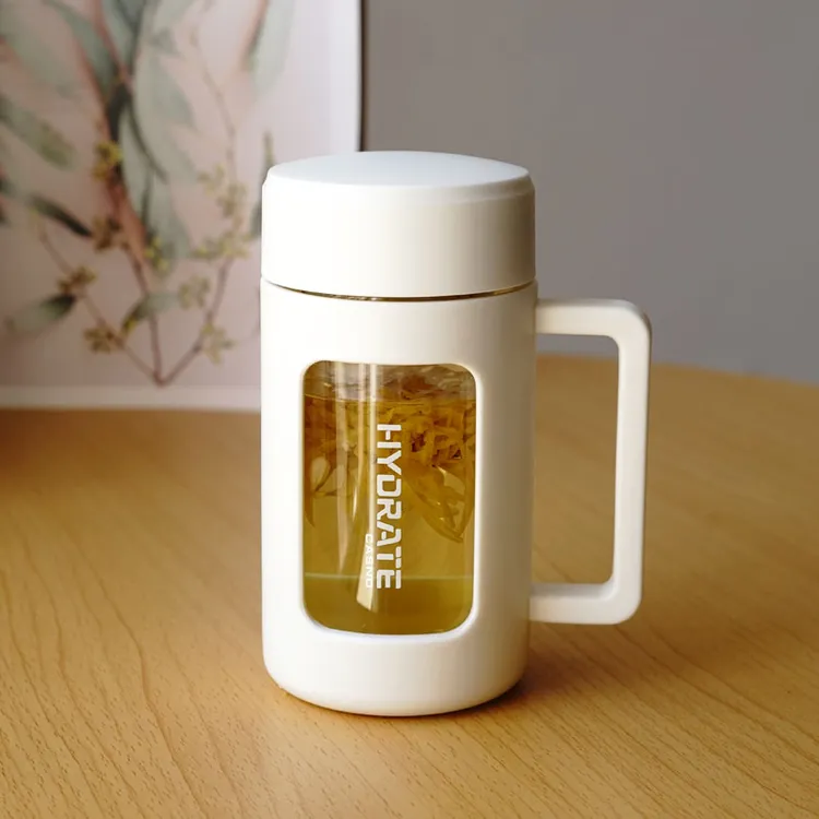 家用耐高温玻璃杯男女隔热办公室专用泡花茶水杯子带把简约大容量