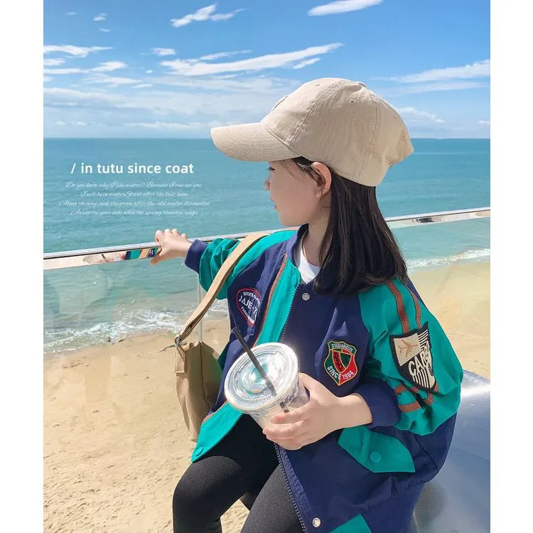 女童春装2025新款儿童外套中小童运动服女宝宝棒球服春秋上衣潮