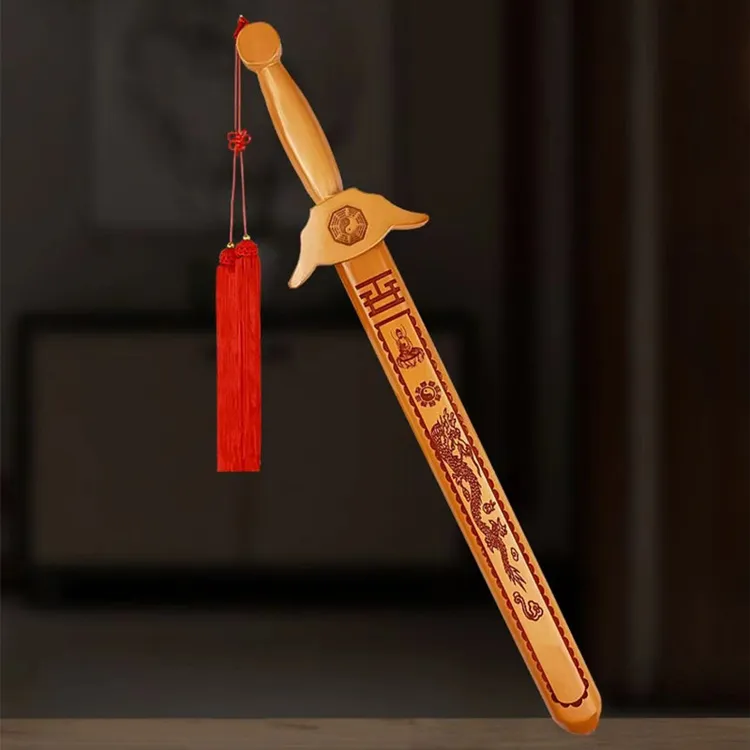 天然桃木剑木雕挂件七星剑儿童随身男女款大小号卧室客厅摆件挂件