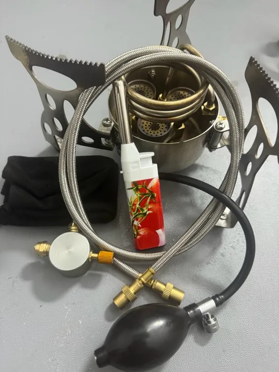 三头酒精气化炉猛火手工制作户外露营野餐炉具