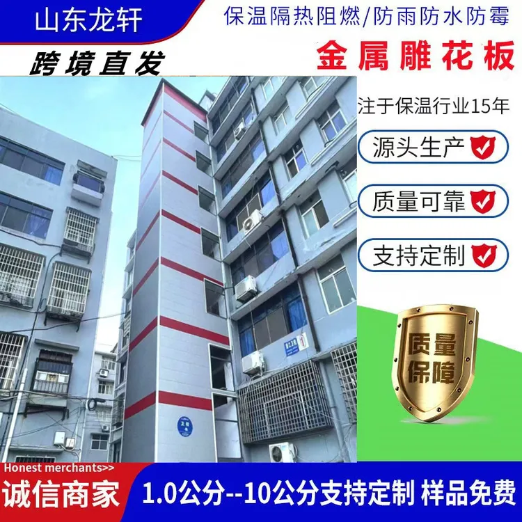 电梯井外墙板 金属雕花板聚氨酯夹心复合板 加装电梯井道挂板