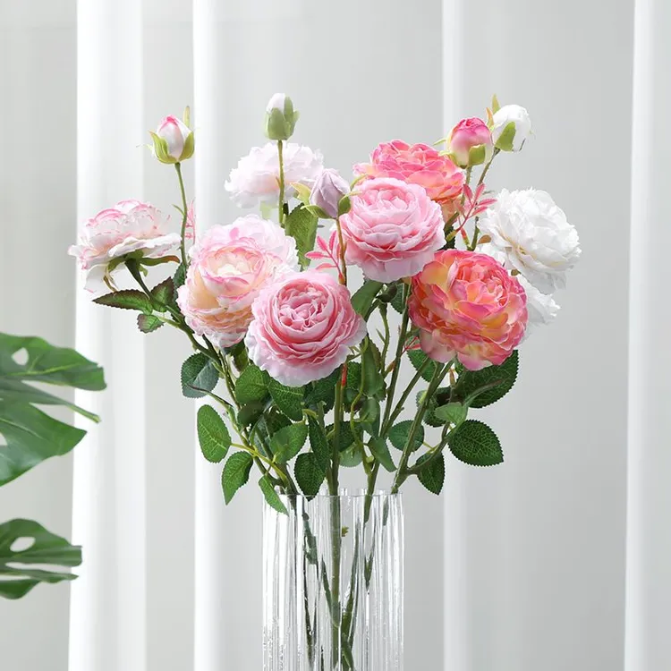 牡丹仿真花假花室内客厅装饰花摆件餐桌花摆设玫瑰花干花花束插花