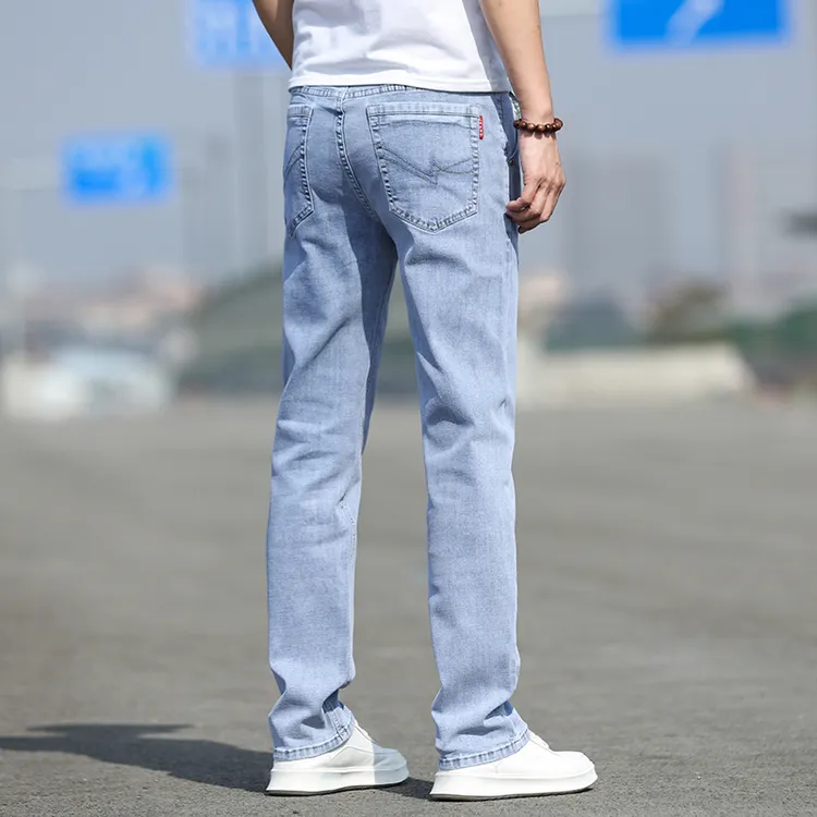 2025夏季新款男士牛仔裤高端爆款薄款直筒宽松弹力流修身百搭休闲