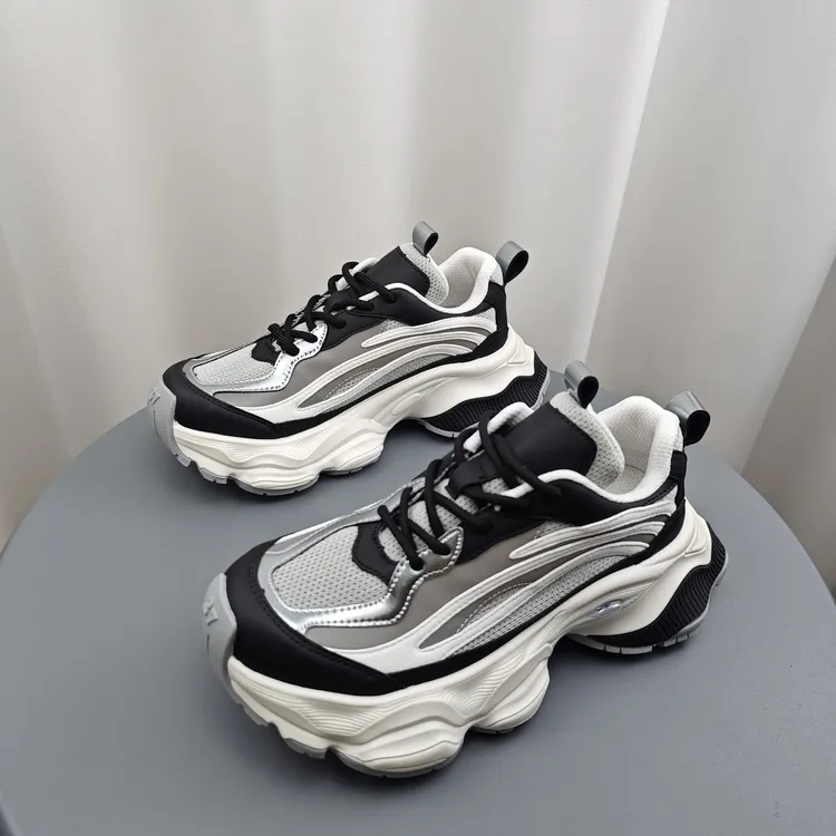 SGIRLTWTW网红厚底老爹鞋女2024新款潮鞋增高网面透气休闲厚底鞋