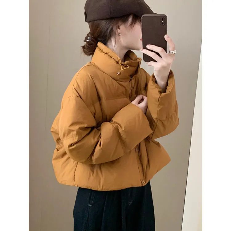 甜美气质韩系小个子棉绒服2025冬季新款韩版短款百搭面包服上衣女