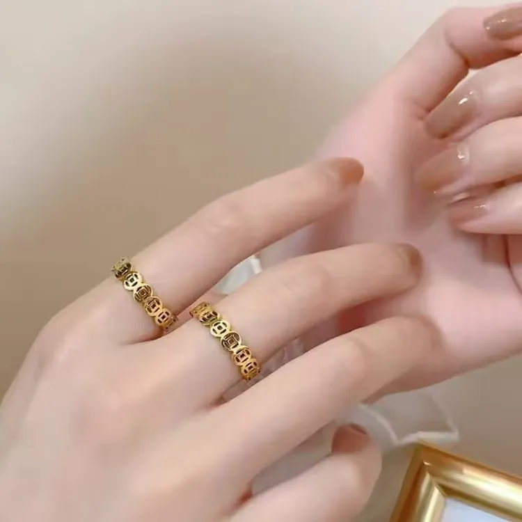 钛钢戒指 【钱多多戒指】2025师傅推荐新年必备吉祥寓意戒指高级商品图