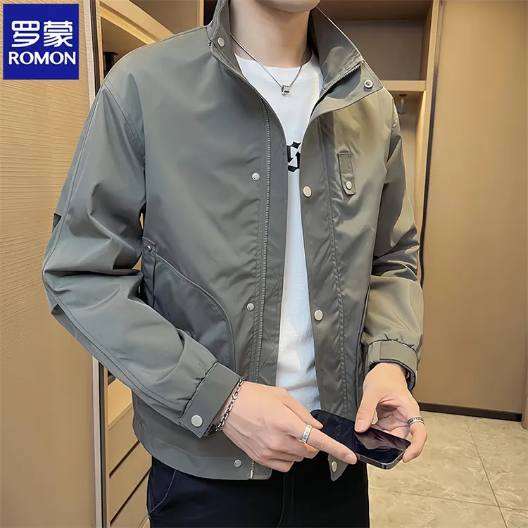 Romon/罗蒙新款秋装夹克男士休闲韩版潮流工装上衣修身春秋季外套