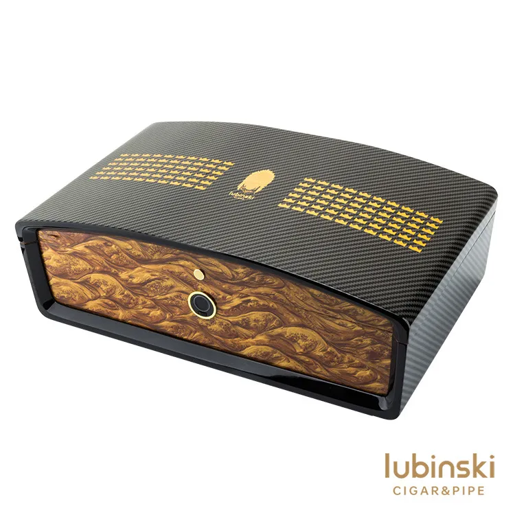 鲁宾斯基双层大容量雪茄箱带指纹锁LUBINSKI雪松木保湿醇化收纳盒