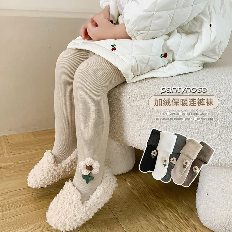  新款冬款加绒加厚女童打底裤外穿保暖儿童连裤袜