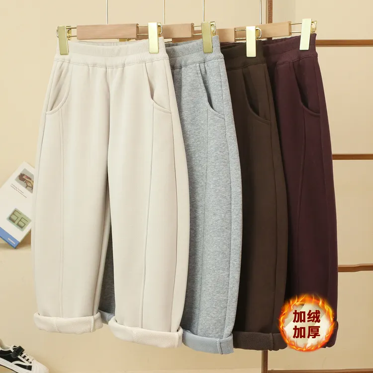 冬款儿童加绒加厚裤子2025新款保暖百搭洋气男女童加绒休闲香蕉裤