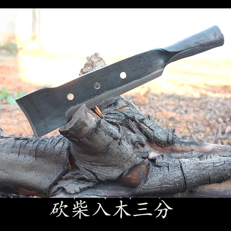 英花村手工锻打三孔钻山刀挖洞铲弹簧钢打灶放夹随身挖坑多用柴刀