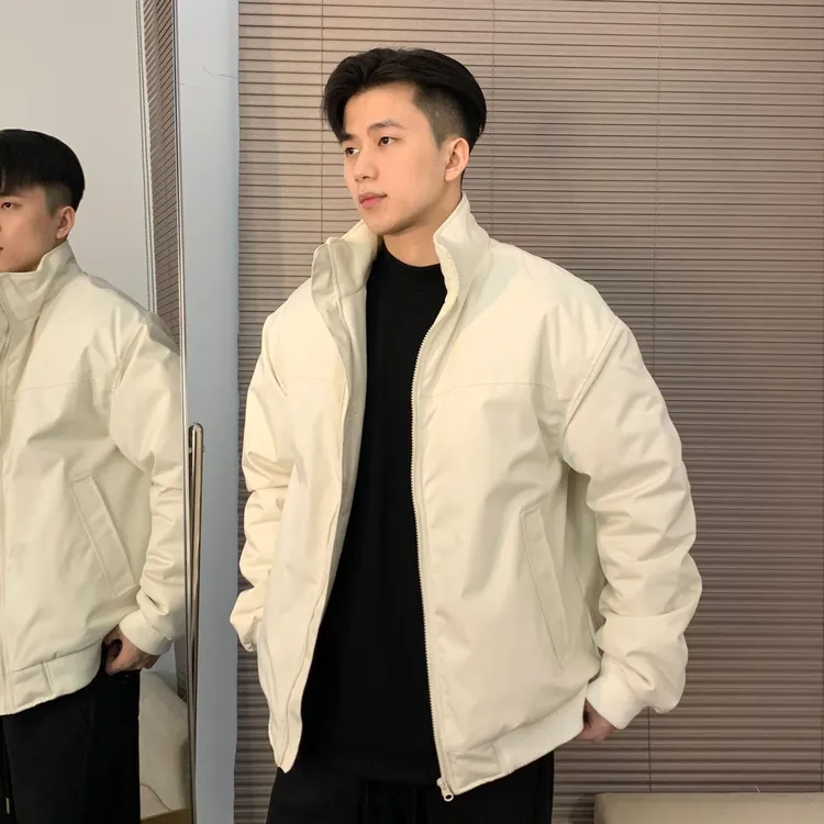 教练夹克加棉加厚二棉袄外套男士冬季立领休闲男款保暖飞行员棉服