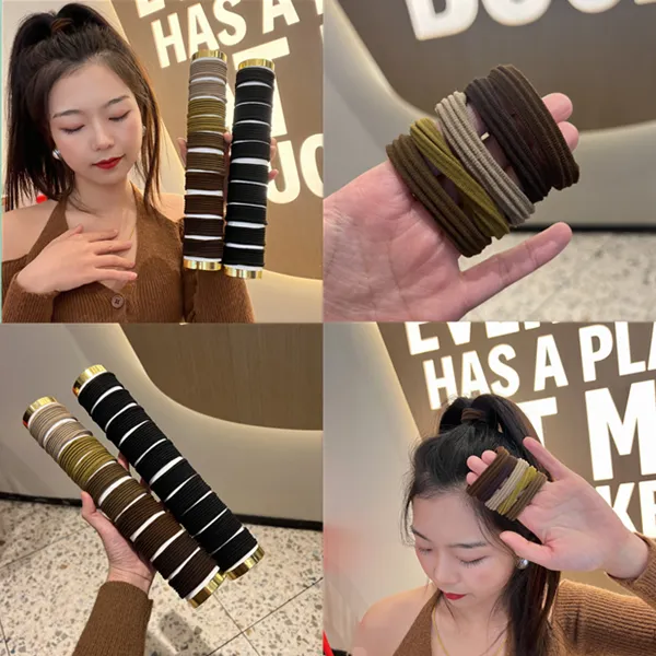 加厚加粗高弹力简约头绳发圈耐用不伤发