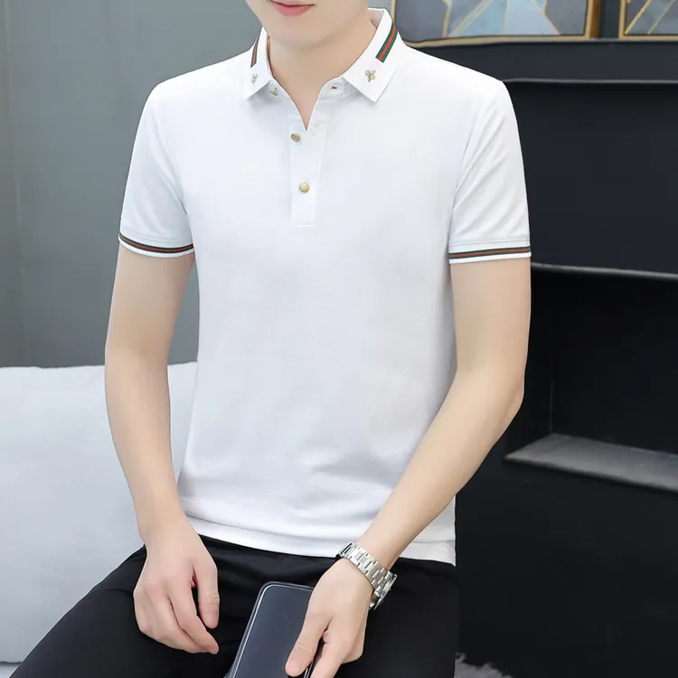夏季男士短袖高档POLO衫男装时尚休闲半袖t恤男翻领衫透气短袖T恤