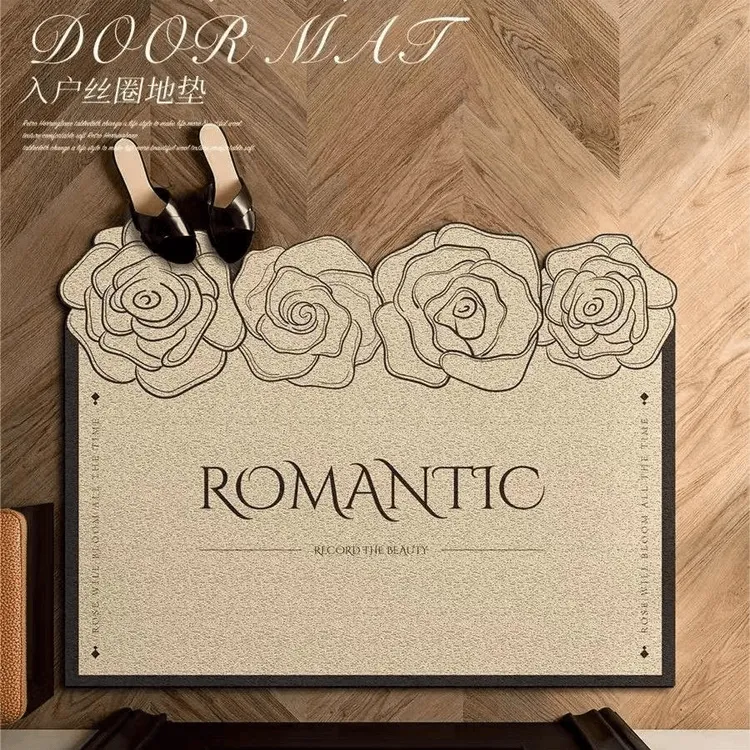 北欧风入户地垫丝圈地垫门厅耐脏门垫简约创意脚垫裁剪玄关摆件