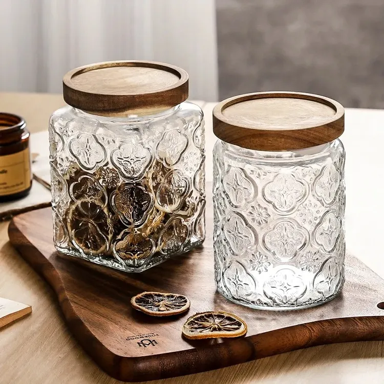 复古海棠密封罐杂粮密封储物罐家用创意大容量日式防潮储存罐带盖