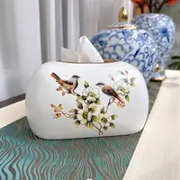 陶瓷纸巾盒奢华手工茶几摆件餐巾纸盒实用客厅家用抽取式纸巾袋