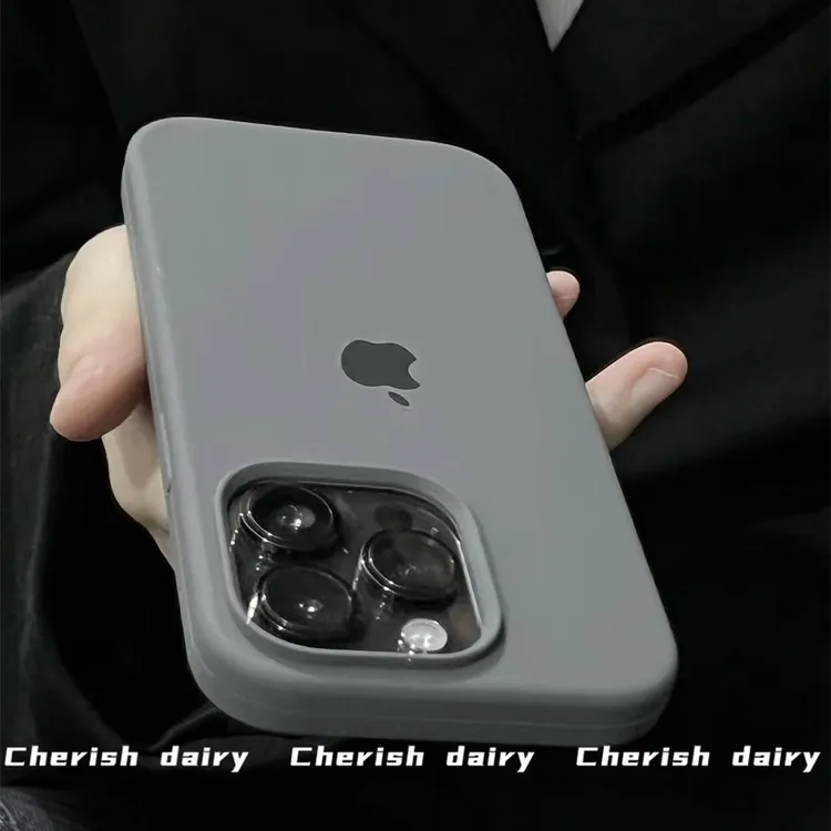 炭灰色苹果16promax手机壳适用iPhone15pro保护套14/13液态硅胶12